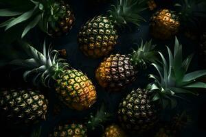 hawaiisch Ananas Hintergrund. neural Netzwerk ai generiert foto