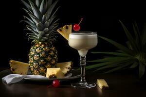 Pina Colada und Ananas Cocktail. neural Netzwerk ai generiert foto