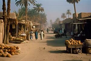 afrikanisch Wüste Markt. neural Netzwerk ai generiert foto