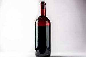 Flasche von rot Wein ohne ein Etikett. neural Netzwerk ai generiert foto