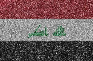 Irak Flagge abgebildet auf viele klein glänzend Pailletten. bunt Festival Hintergrund zum Party foto