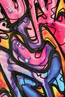 bunt Hintergrund von Graffiti Gemälde Kunstwerk mit hell Aerosol Streifen und schön Farben foto