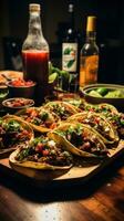 Tacos - - aromatisch, scharf, vielseitig, perfekt zum irgendein Gelegenheit. foto