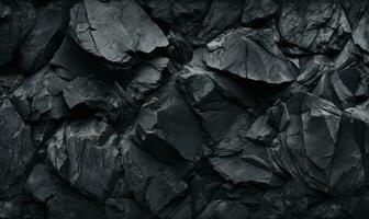 Nahansicht von ein texturiert schwarz Felsen. erstellt mit generativ ai Werkzeuge foto