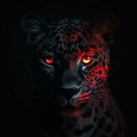glatt und tötlich, ein rot und schwarz Panther-Kobra mischen mit perfekt Symmetrie, generativ ai foto