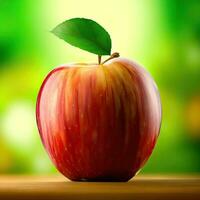 ein Apfel mit ein Grün Hintergrund und ein Grün Hintergrund generativ ai foto