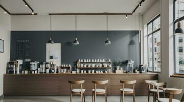 3d machen Cafe Innere zu trinken Kaffee mit freunde foto
