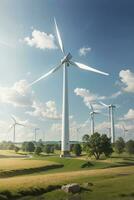 Turbine Wind Leistung Energie zum Herstellung Grün Elektrizität foto