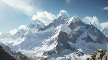 motivierend Hintergrund Everest Berg auf das sonnig Tag foto
