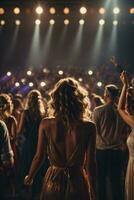 Tanzen Menschen im Musik- Konzert Fotos von zurück