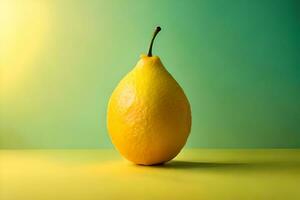 Zitrone Obst wie tropft Kunst im ein bunt Gelb Hintergrund foto