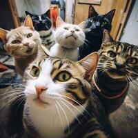 Gruppe von süßen Katzen foto