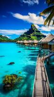 Bora Bora Insel schön Aussicht generativ ai foto