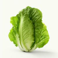 ein Grün Grüner Salat auf Weiß Hintergrund generativ ai foto
