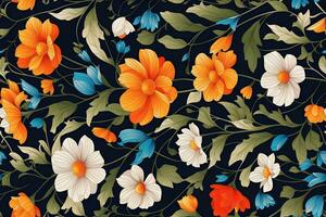 Blume Hintergrund, Blumen- Hintergrund, Blume Muster, ai generativ foto