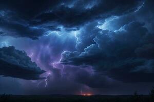 stürmisch Himmel Hintergrund, Gewitter Hintergrund, Gewitter Hintergrund, regnerisch Himmel, Sturm Wolken, ai generativ foto