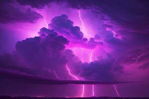 Gewitter Himmel, Rosa Gewitter Hintergrund, Rosa Gewitter Hintergrund, Rosa stürmisch Himmel Hintergrund, regnerisch Himmel, Sturm Wolken, ai generativ foto