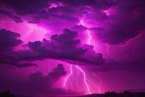 Gewitter Himmel, Rosa Gewitter Hintergrund, Rosa Gewitter Hintergrund, Rosa stürmisch Himmel Hintergrund, regnerisch Himmel, Sturm Wolken, ai generativ foto