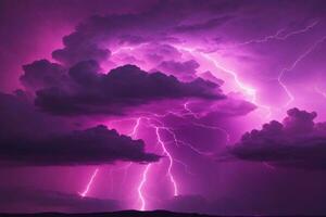 Gewitter Himmel, Rosa Gewitter Hintergrund, Rosa Gewitter Hintergrund, Rosa stürmisch Himmel Hintergrund, regnerisch Himmel, Sturm Wolken, ai generativ foto