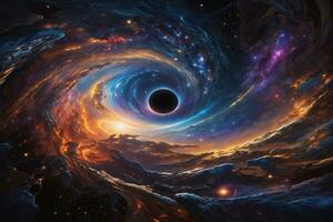 schwarz Loch Hintergrund, schwarz Loch Hintergrund, Galaxis Hintergrund, Raum Hintergrund, Galaxis Hintergrund, Raum Hintergrund, Universum Hintergrund, ai generativ foto