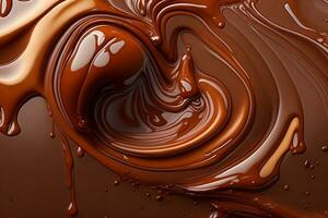 Flüssigkeit Schokolade Hintergrund, abstrakt Flüssigkeit Schokolade Hintergrund, Schokolade Hintergrund, ai generativ foto