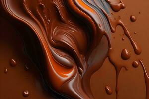 Flüssigkeit Schokolade Hintergrund, abstrakt Flüssigkeit Schokolade Hintergrund, Schokolade Hintergrund, ai generativ foto