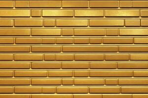 Gold Backstein Mauer Hintergrund, Gold Mauer Hintergrund, Backstein Mauer Hintergrund, Mauer Hintergrund, Backstein Hintergrund, Backstein Mauer Textur Hintergrund, Backstein Muster, Backstein Wand, ai generativ foto