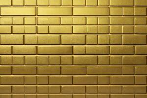 Gold Backstein Mauer Hintergrund, Gold Mauer Hintergrund, Backstein Mauer Hintergrund, Mauer Hintergrund, Backstein Hintergrund, Backstein Mauer Textur Hintergrund, Backstein Muster, Backstein Wand, ai generativ foto