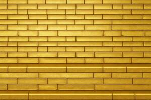 Gold Backstein Mauer Hintergrund, Gold Mauer Hintergrund, Backstein Mauer Hintergrund, Mauer Hintergrund, Backstein Hintergrund, Backstein Mauer Textur Hintergrund, Backstein Muster, Backstein Wand, ai generativ foto