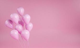 3D-Rendering rosa Ballon Hintergrund foto