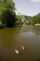 Hausboot-Kreuzfahrt auf dem Fluss Le Lot in Frankreich foto