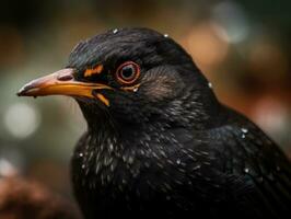 Amsel Vogel Porträt erstellt mit generativ ai Technologie foto