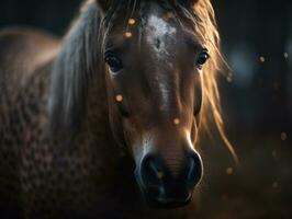 Pony Porträt erstellt mit generativ ai Technologie foto