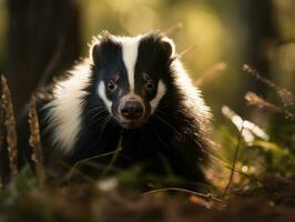 Skunk Porträt erstellt mit generativ ai Technologie foto