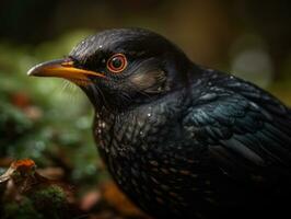 Amsel Vogel Porträt erstellt mit generativ ai Technologie foto