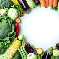 beschwingt Hintergrund mit frisch und bunt Gemüse ai generativ foto