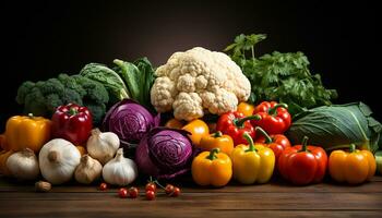 frisch Gemüse, gesund Essen, organisch Zutaten, Natur Kopfgeld generiert durch ai foto