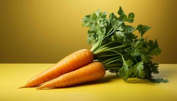 Frische von organisch Gemüse, gesund Essen, beschwingt Farben auf Tabelle generiert durch ai foto