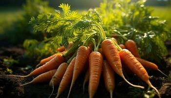 frisch, organisch Gemüse gewachsen im ein ländlich Bauernhof generiert durch ai foto