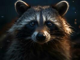 Waschbär Porträt erstellt mit generativ ai Technologie foto