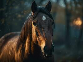 Pferd Porträt erstellt mit generativ ai Technologie foto
