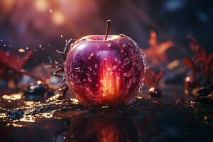 ein rot Apfel mit ein glatt Oberfläche und ein attraktiv Aroma. ai generativ foto