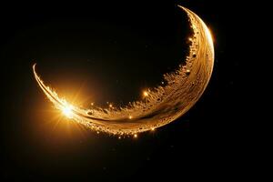 Licht golden Mond im das Himmel. ai generativ foto