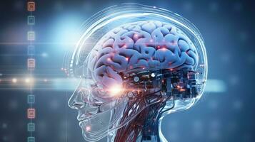 Wissenschaft künstlich Gehirn implantieren ai generiert foto