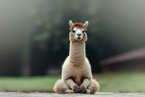 Lama Lotus Pose. generieren ai foto