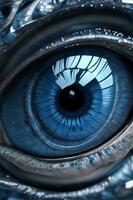 Blau Auge Drachen ai generativ foto