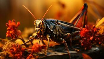 Insekt im Blatt, klein, Gliederfüßer, Tiere im das wild, Biene, Tier Antenne generiert durch ai foto