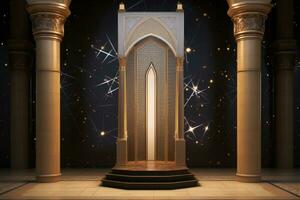 Luxus Ramadan Podium ai generativ foto