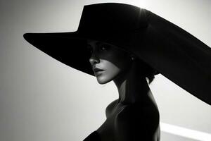 Mode Modell- Frau mit schwer Schatten. ai generativ Profi Foto