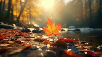 Epos Fotografie Schuss von Herbst Hintergrund mit natürlich Beleuchtung. generativ ai foto